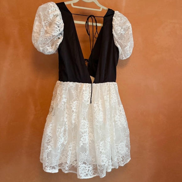 For Love & Lemons Romantic Lace Mini Dress | XS | Puff Sleeve Cottagecore - Picture 4 of 8